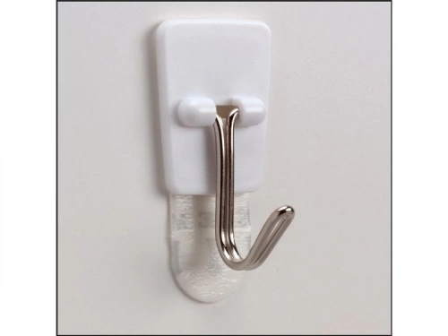 Lot de 3 crochets adhésif plastique pointe métal, COMMAND blanc 0.225 kg