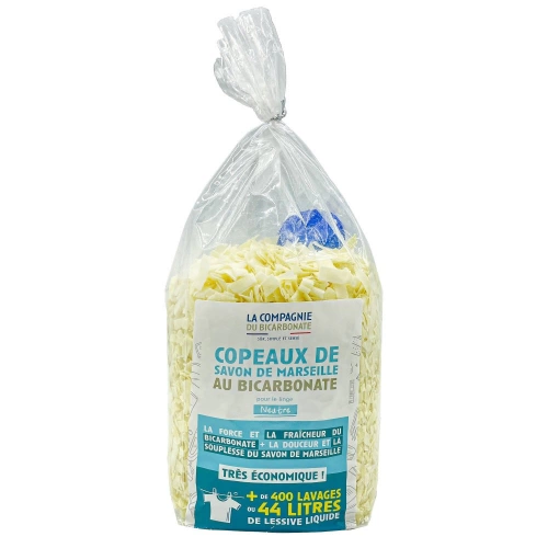 copeaux de savon de marseille au bicarbonate neutre Compagnie du Bicarbonate 1kg