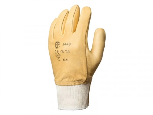 Gants fleur vachette hydrofug protège artère cavalier en cuir, COVERGUARD, taille 10 jaune doré