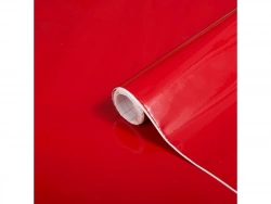 Revêtement Adhésif Uni Laqué, Rouge Vif, 2 M X 0.45 M