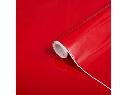 Revêtement Adhésif Uni Laqué, Rouge Vif, 2 M X 0.45 M