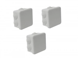 Lot de 3 boîtes de dérivation étanche en saillie DEBFLEX 8 entrées IP54 85 x 85 x 50 mm