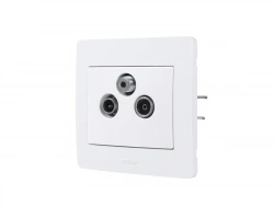 Prise Tv / Fm / Sat Diam2, Debflex, Blanc