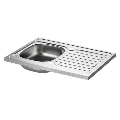 Evier à poser 1 bac avec égouttoir, inox, gris/argent - KAMA