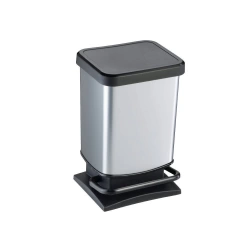 Poubelle de cuisine 20 l à pédale DELINIA Simpla plastique carbone