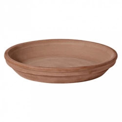 Soucoupe terre cuite DEROMA Duo grafite Diam.21.1 L.21.1 x l.21.1 x H.2.9 cm ter