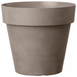 Pot de fleurs plastique pot à plante DEROMA Diam.30 x H.27.5 cm taupe