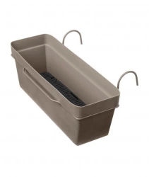 DEROMA KIT Jardiniere avec reserve d'eau Like Taupe - 49x28 cm