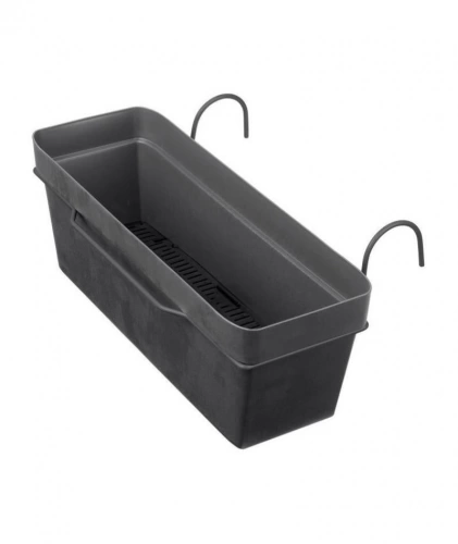 DEROMA Kit jardiniere Like anthracite avec réserve d'eau - Coloris gris anthracite - 49x28cm