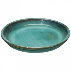 Soucoupe terre cuite DEROMA Kinfolk Diam.17 L.17 x l.17 x H.3.5 cm vert d'eau