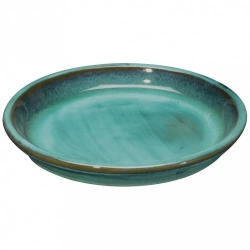 Soucoupe terre cuite DEROMA Kinfolk Diam.27 L.27 x l.27 x H.4 cm vert d'eau
