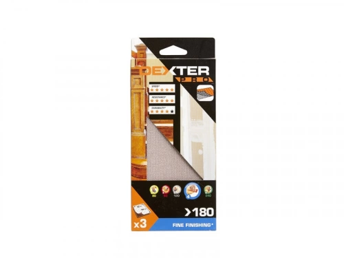 Lot De 3 Patins Abrasifs Dexter Pro, 93X185 Mm, Grains 180