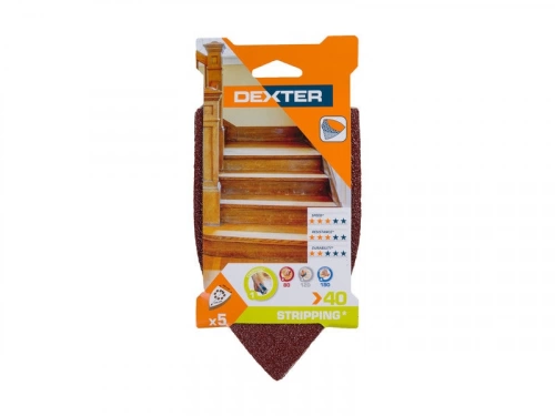 Lot De 5 Patins Abrasifs Dexter, 105 X 175 Mm, Grains 40