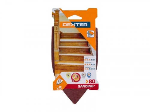 Lot De 5 Patins Abrasifs Dexter, 105 X 175 Mm, Grains 80