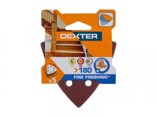 Lot De 5 Patins Abrasifs Dexter, 93 X 93 Mm, Grains 180