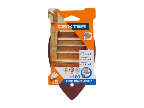 Lot De 5 Patins Abrasifs Dexter, 140 X 98 Mm, Grains 120