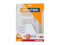 Lot de 5 feuilles abrasif plâtre grains 80, DEXTER, 230 x 280