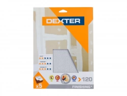 Lot de 5 feuilles abrasif plâtre grains 120, DEXTER, 230 x 280