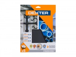Lot de 5 feuilles abrasif métal grains 500, DEXTER, 230 x 280