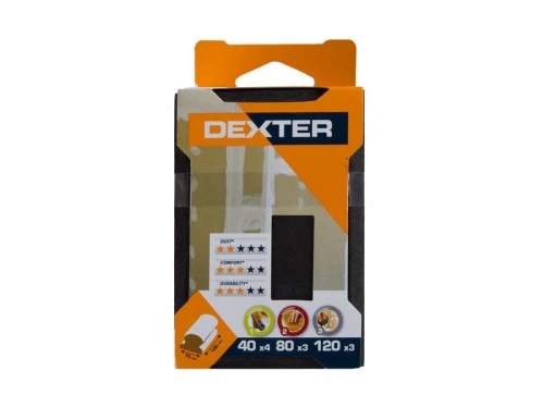 Bloc abrasif bois 100x70 grain assortis DEXTER 1 0pcs