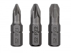 Lot De 3 Embouts De Vissage 25 Mm, Pz1, Pz2, Pz3 Dexter
