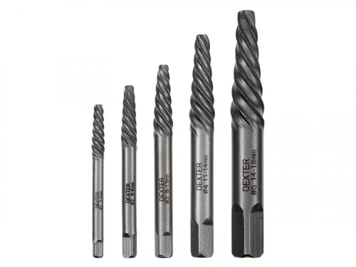 Lot De 5 Extracteurs De Vis Dexter, Diam.2.5-6.5 Mm, L.50-85 Mm