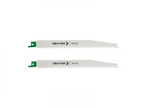 Lot De 2 Lames Bois Coupe Droite 150 Mm Dexter Pour Scie Sabre