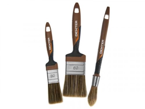 Lot de 3 pinceaux bois pour peindre toute surface, DEXTER