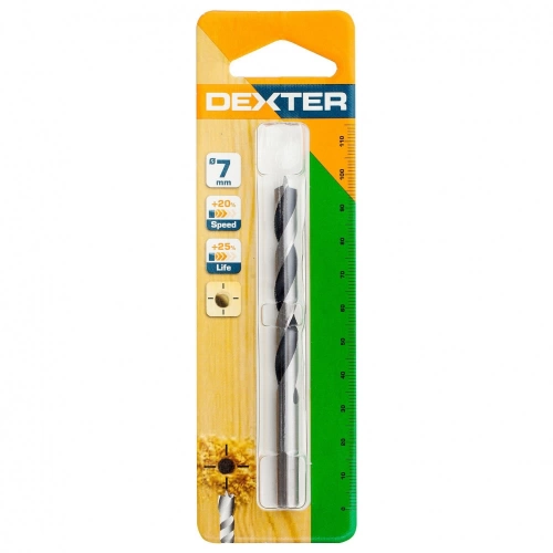 Foret hélicoïdal pour bois, Diam.7 mm, L.100 mm DEXTER