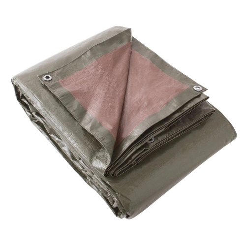 Bâche DEXTER marron 140gr/m2 avec oeillets 3MX2M