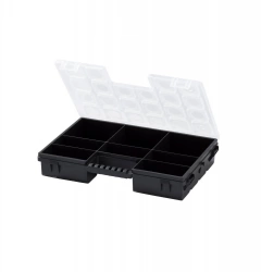 Organiseur polypropylène noir transparent, taille M DEXTER, l.28.4 x H.5 x P.19.2 cm