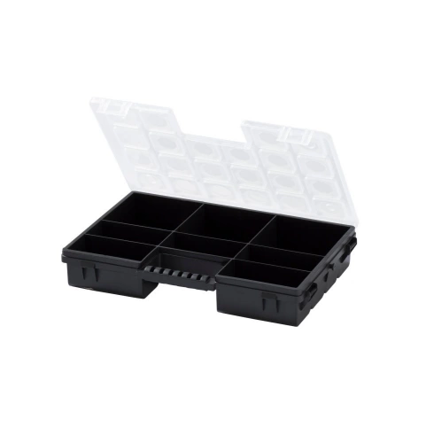 Organiseur polypropylène noir transparent, taille M DEXTER, l.28.4 x H.5 x P.19.2 cm