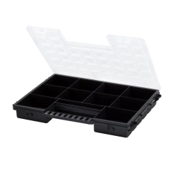 Organiseur polypropylène noir transparent, taille L DEXTER, l.38.5 x H.5 x P.28.3 cm