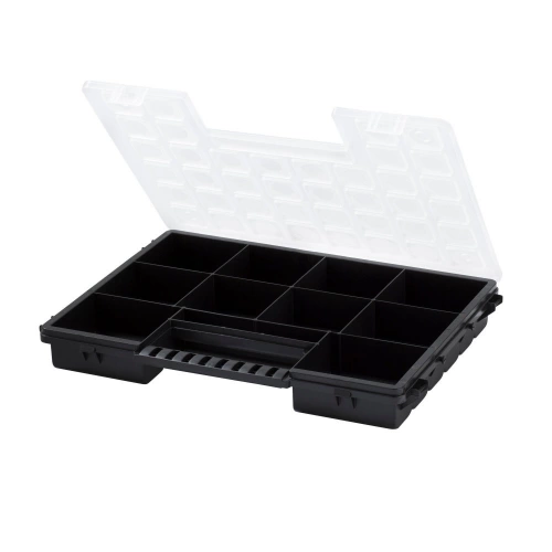 Organiseur polypropylène noir transparent, taille L DEXTER, l.38.5 x H.5 x P.28.3 cm