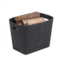 Corbeille range bûches et granulés - gris