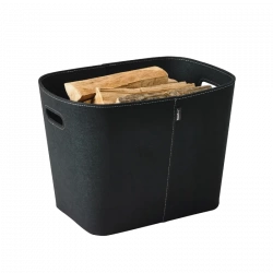 Corbeille range bûches et granulés - noir