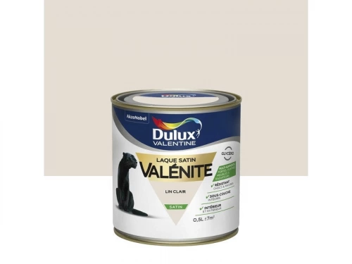 Peinture laque boiserie Valénite DULUX VALENTINE lin clair satiné 0.5 l