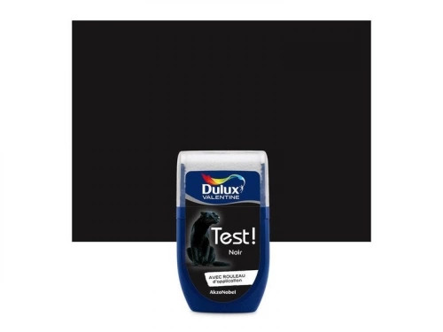 Testeur peinture noir satiné Crème de couleur DULUX VALENTINE 30 ml