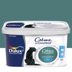 Peinture mur, boiserie, Crème de couleur DULUX VALENTINE eucalyptus mat 2.5 l