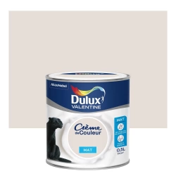 Peinture mur, boiserie, Crème de couleur DULUX VALENTINE lin blanc mat 0.5 l