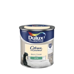 Peinture boiserie blanc cassé satin DULUX VALENTINE Crème de couleur 0.5l