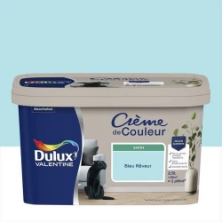 Peinture pour mur et boiserie, Crème de couleur satiné bleu rêveur 2.5 l