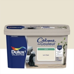 Peinture pour mur et boiserie Crème de couleur lin clair satin 2.5l