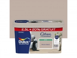 Peinture Crème de couleur DULUX VALENTINE marron glacé satin 2.5L+20% gratuit