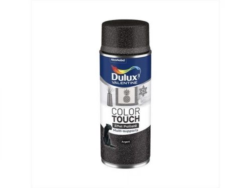 Peinture aérosol Color touch effet pailleté DULUX VALENTINE argent pailleté 400 ml