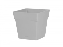 Pot Et Soucoupe Polypropylène Toscane L.24.8 X L.24.8 X H.24 Cm Gris Béton