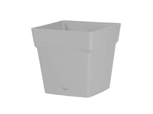Pot Et Soucoupe Polypropylène Toscane L.24.8 X L.24.8 X H.24 Cm Gris Béton