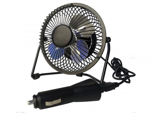 Ventilateur sur table Lara 10cm 4 watts USB chargeur allume cigare noir