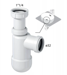 Siphon pour lavabo recyclé Diam.1" 1/4 (32mm), EQUATION