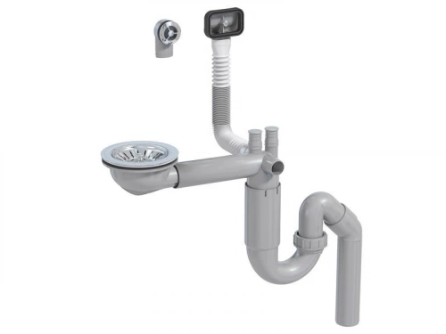 Ensemble vidage compLet gain de place pour évier 1 cuve, diam. 80 mm